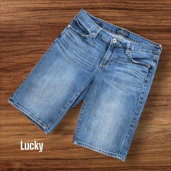 Lucky Brand The Bermuda Blue Denim Long Shorts - Picture 1 of 7